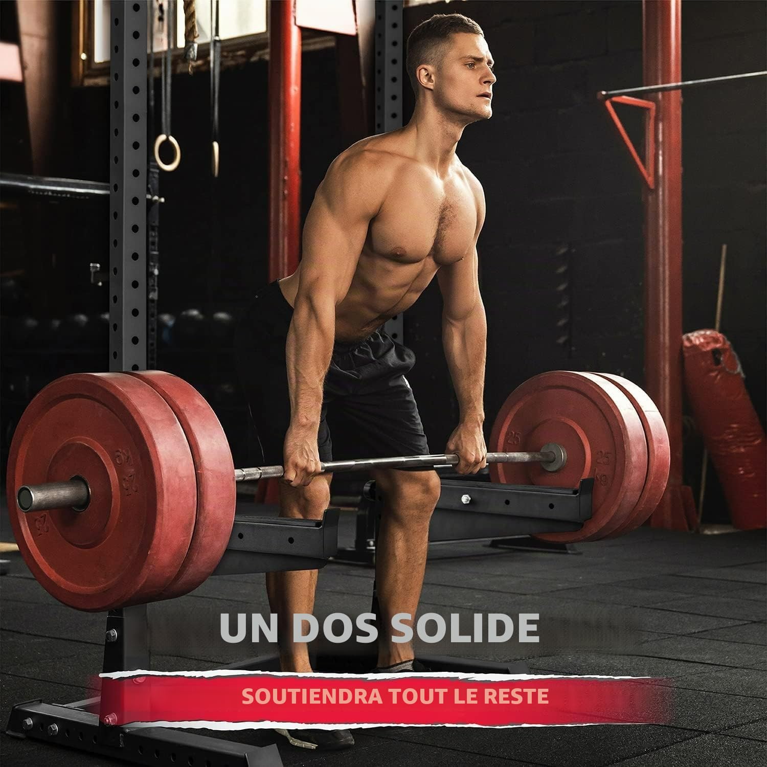 Yes4All J Crochet Power Cages - Supports de Squat en Acier 2x2/3x3 avec Protection UHMW Pad - Attachements de Rack à Squat pour Home Gym - Barre Musculation