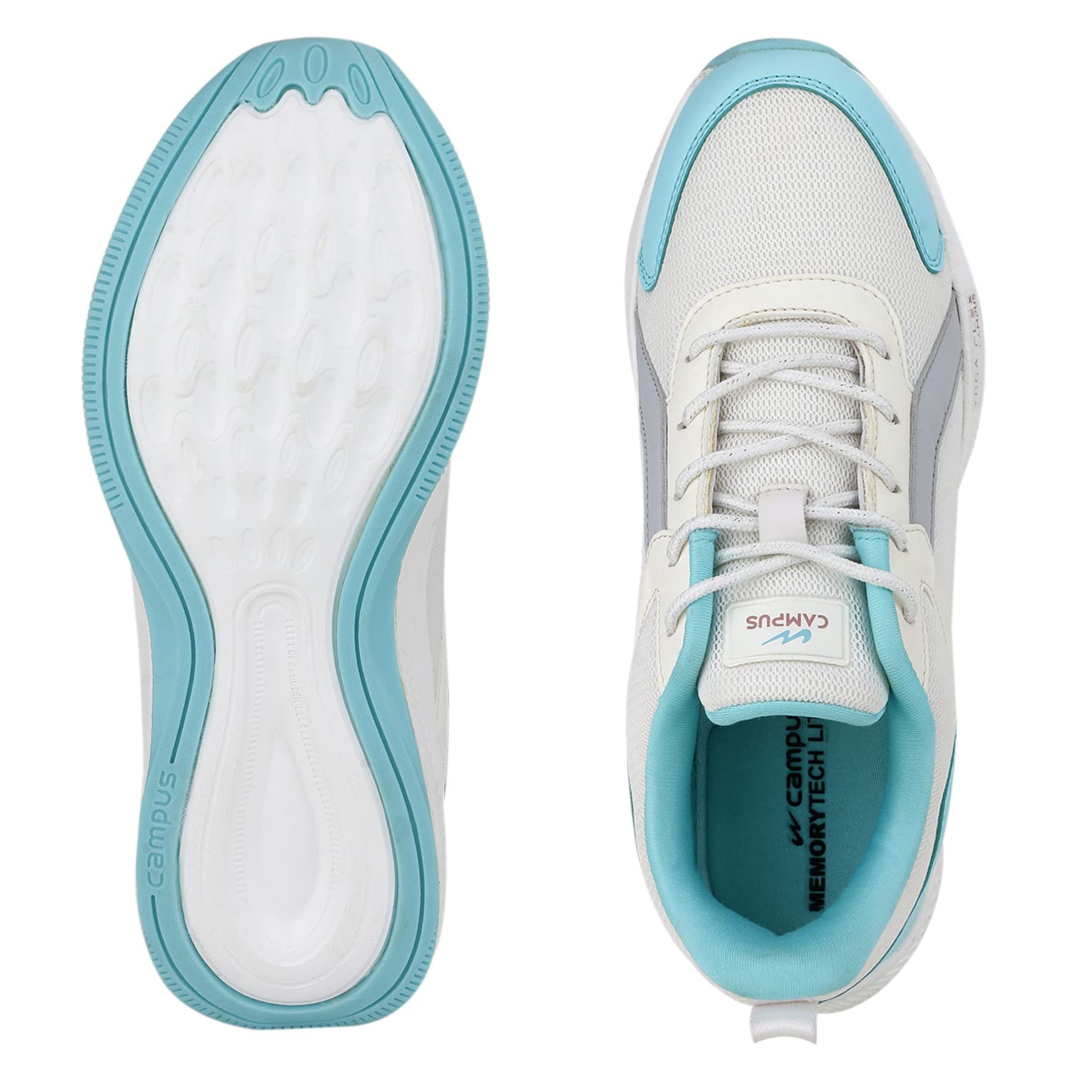 Campus Women's Krystal WHT/L.Gry Walking Shoes - 4UK/India 6L-114 1