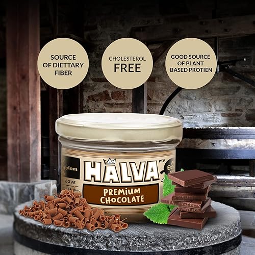 Miniatura 39 de Halva Kingdom Postre vegano Halva sin azúcar de sésamo abierto Ingredientes saludables, sin gluten, tarro certificado Kosher