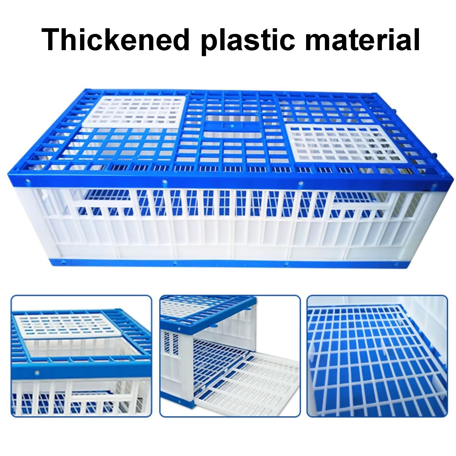 Cassetta in plastica resistente per polli, anatre, oche, trasporti con mangiatoia e rete inferiore estraibile