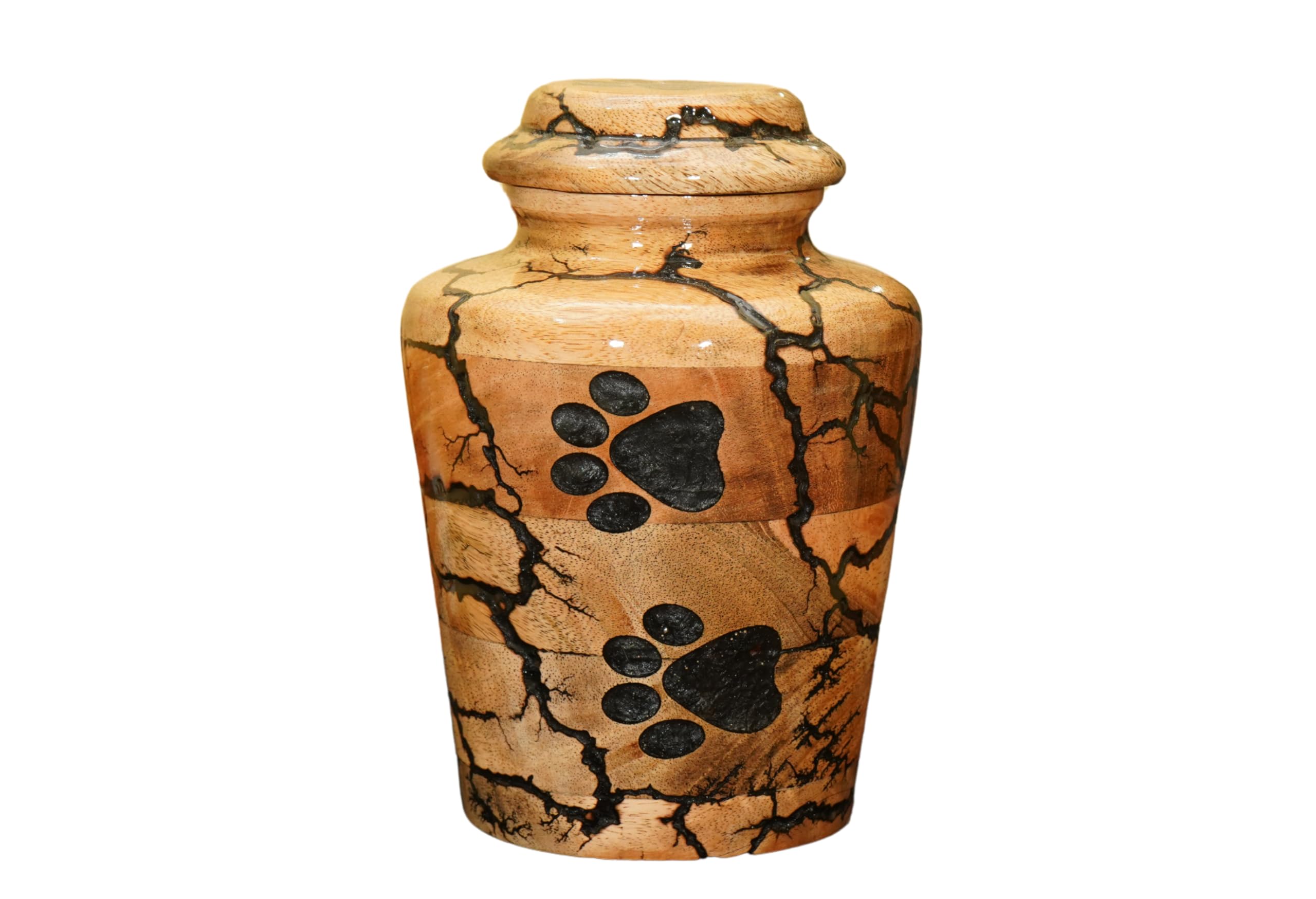 Wooden Urn for Pet Ashes Urn for Dog urn for cat Cremation Pets Memory Box Handcrafted urns Box Multi Color.. (Black, X-Small 20 LBS)