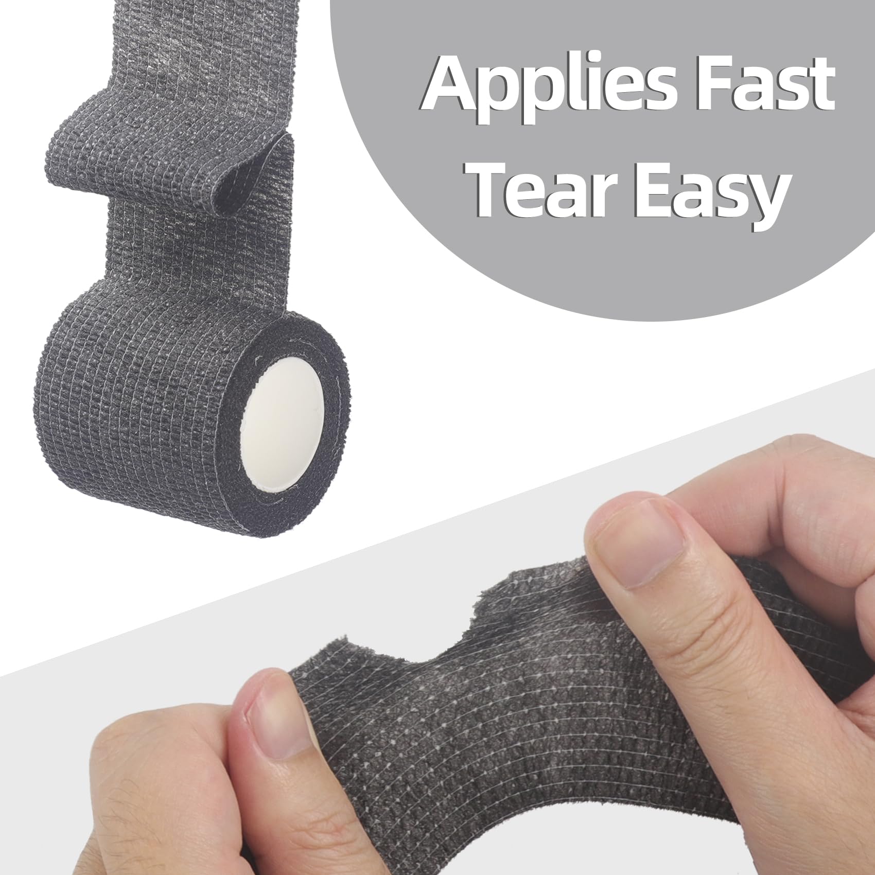 6 Pack Sport Elastic Bandage 3 Inch x 5 yd Black Color — Amazon image 4