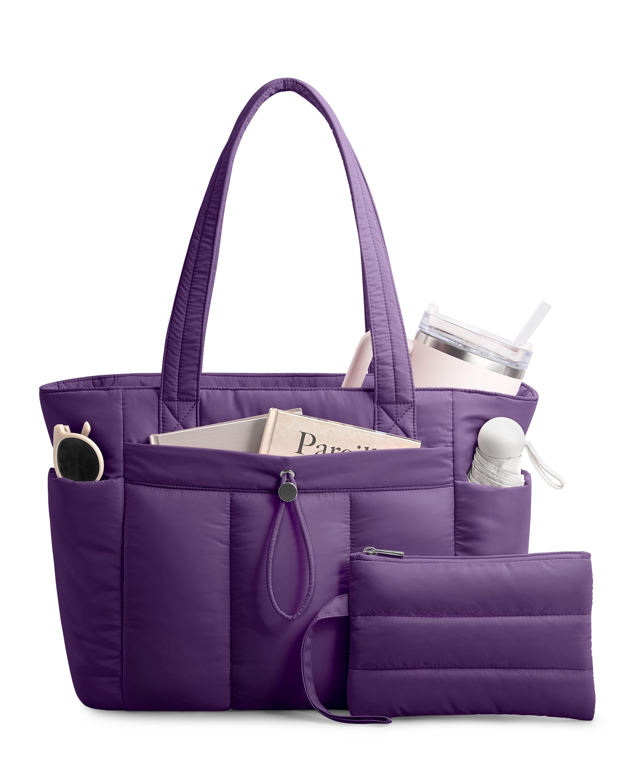 TOPDesign Puffy Tote Bag for Women, Lightweight Quilted Puffer Handbag