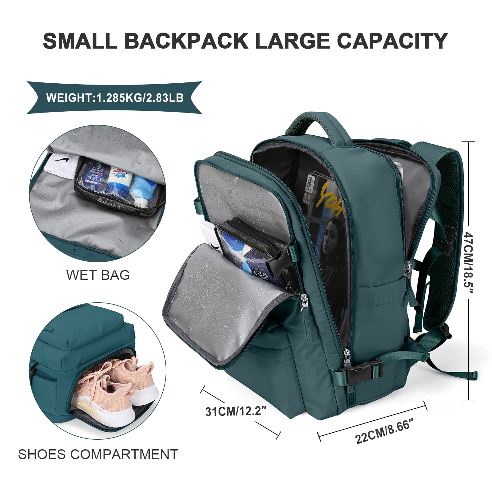 SZLX Borse da Cabina per Easyjet 45x36x20 Zaino da Viaggio Donna Ryanair 40x20x25 Bagaglio a Mano con porta usb zaino da viaggio aereo bagaglio a mano zaino per laptop Casual Daypack