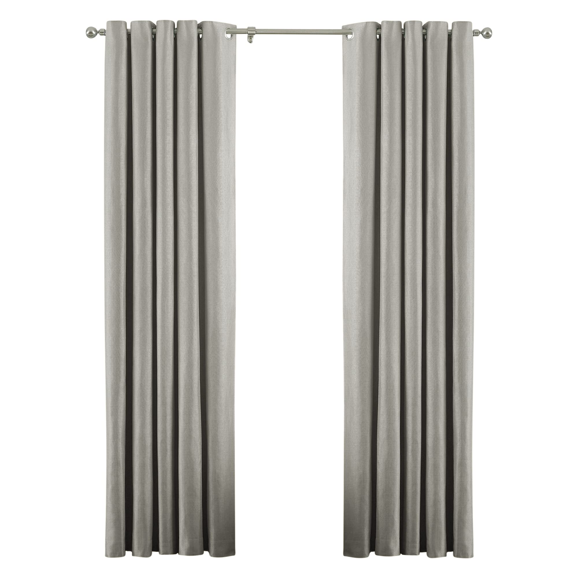 Paoletti Atlantic Twill Woven Eyelet Curtains - Natural - 168cm x 137cm - Polyester/Stainless Steel
