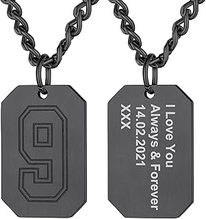 GoldChic Jewelry Colar de Beisebol/Basquetebol/Futebol Número 9 de Aço Inoxidável para Homens