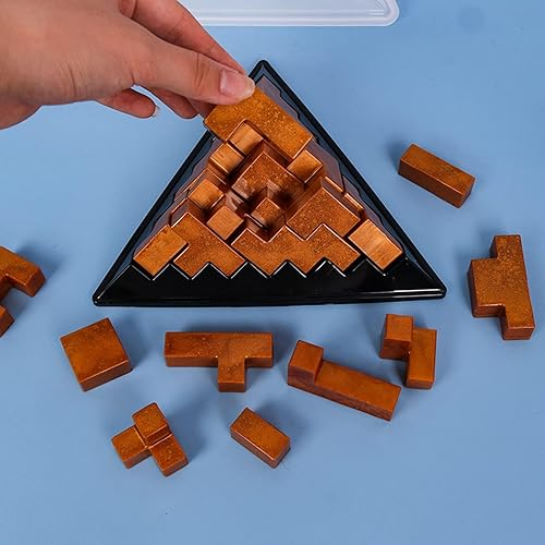 Miniatura 5 de 2 moldes de rompecabezas de resina piramidal, molde de silicona para fundición de resina epoxi, molde de silicona para manualidades de bricolaje