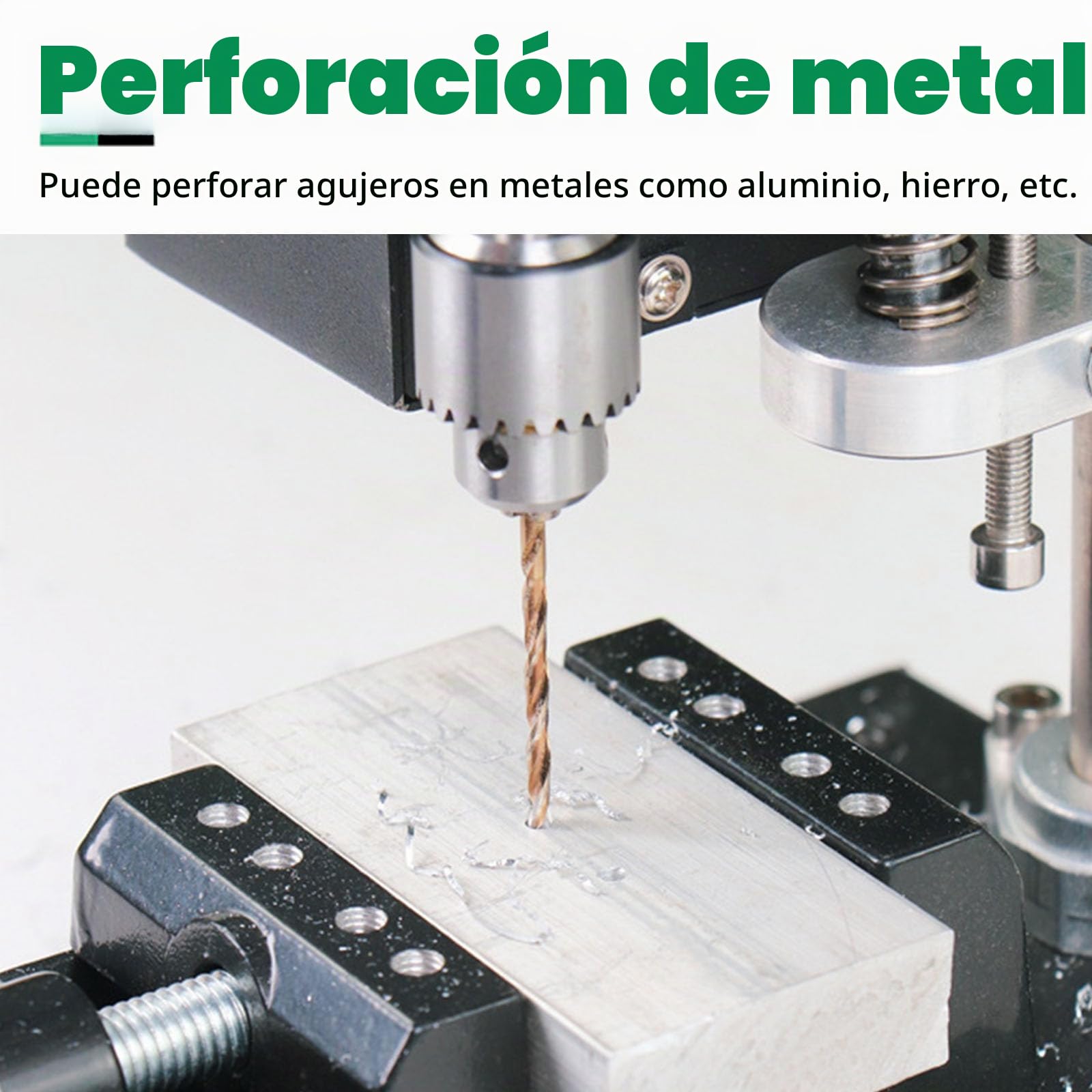 Taladro Columna, 250W Mini Taladro De Banco Taladro De Pie Portabrocas De Velocidad Ajustable De 7 Velocidades Con Un Alcance De 0,3-4 Mm Ajuste De Altura De 50 Mm Para Metal Madera Acrílico Aluminio