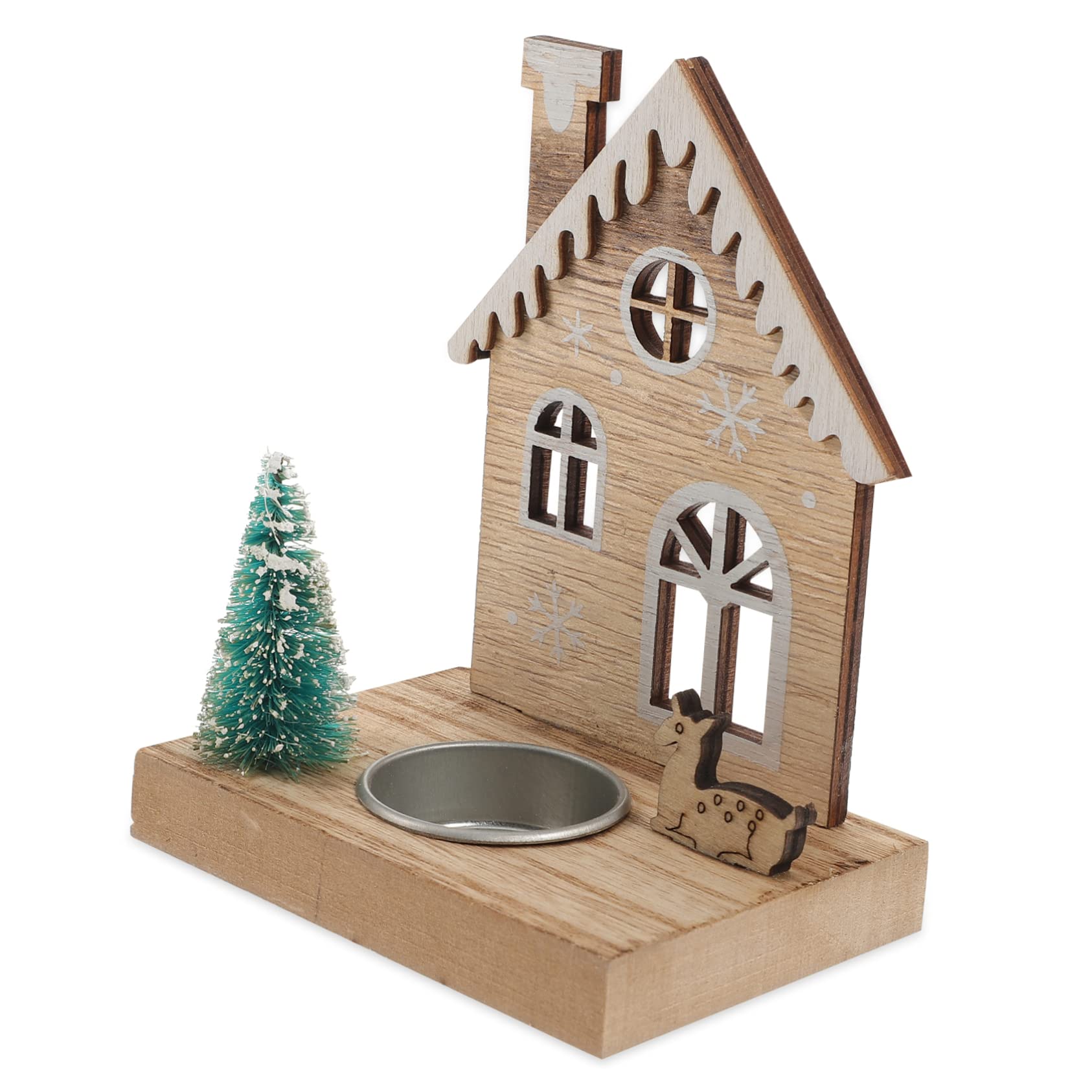 ULTECHNOVO Tealight Holder Santa and Charming Christmas Candle Stand for Table Decor Rustic Holder for Holiday Celebrations and Festive Home Decoration