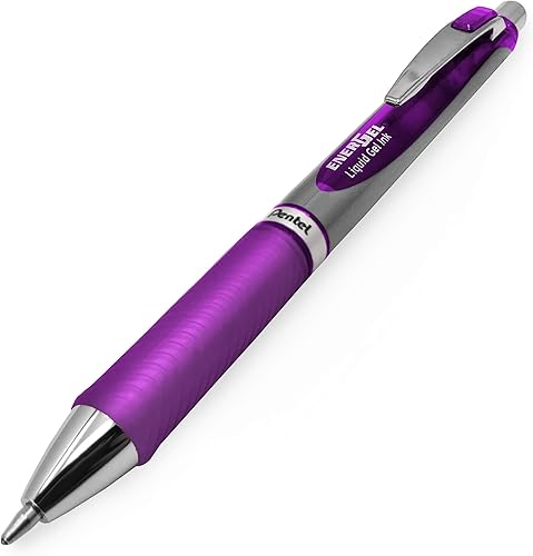 Miniatura 2 de Energel BL80 - Bolígrafo retráctil de tinta de gel líquido, 0.039 in, color violeta, paquete de 5
