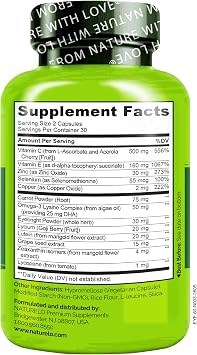 NATURELO Eye Vitamins - AREDS 2 Formula Nutrients with Lutein, Zeaxanthin, Vitamin C, E, Zinc, Plus DHA - Supplement for Dry Eyes, Healthy Vision, Eye Support - 60 Vegan Capsules