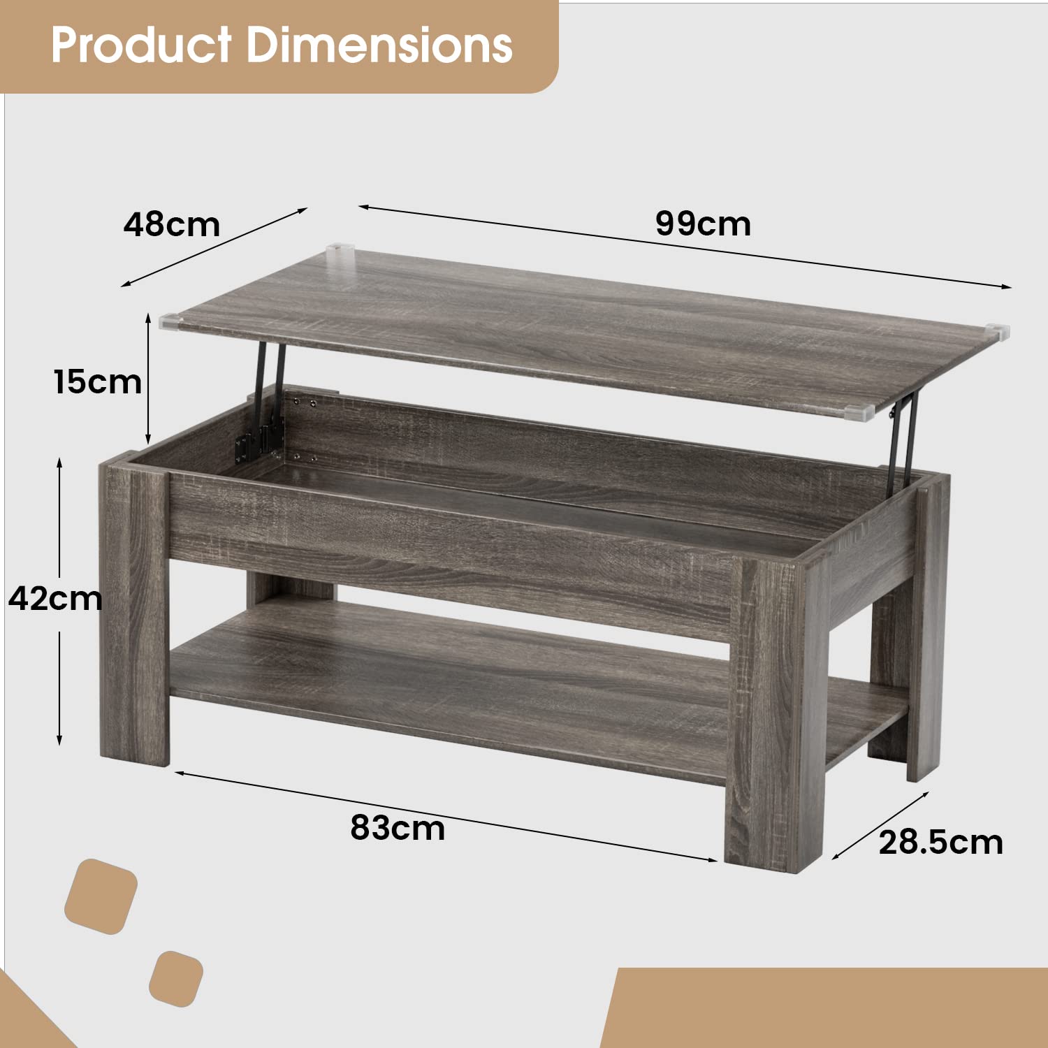 Alebert ローテーブル コーヒーテーブル センターテーブル (グレー) Amazon.co.jp: Alebert ローテーブル コーヒーテーブル センター