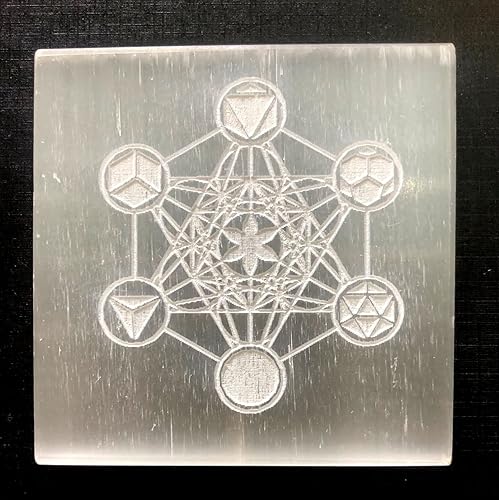 Miniatura 2 de crystalmiracle Placa de reiki de carga de selenita natural, curativa, FENG Shui, regalo de piedras preciosas, meditación de bienestar hecho a mano