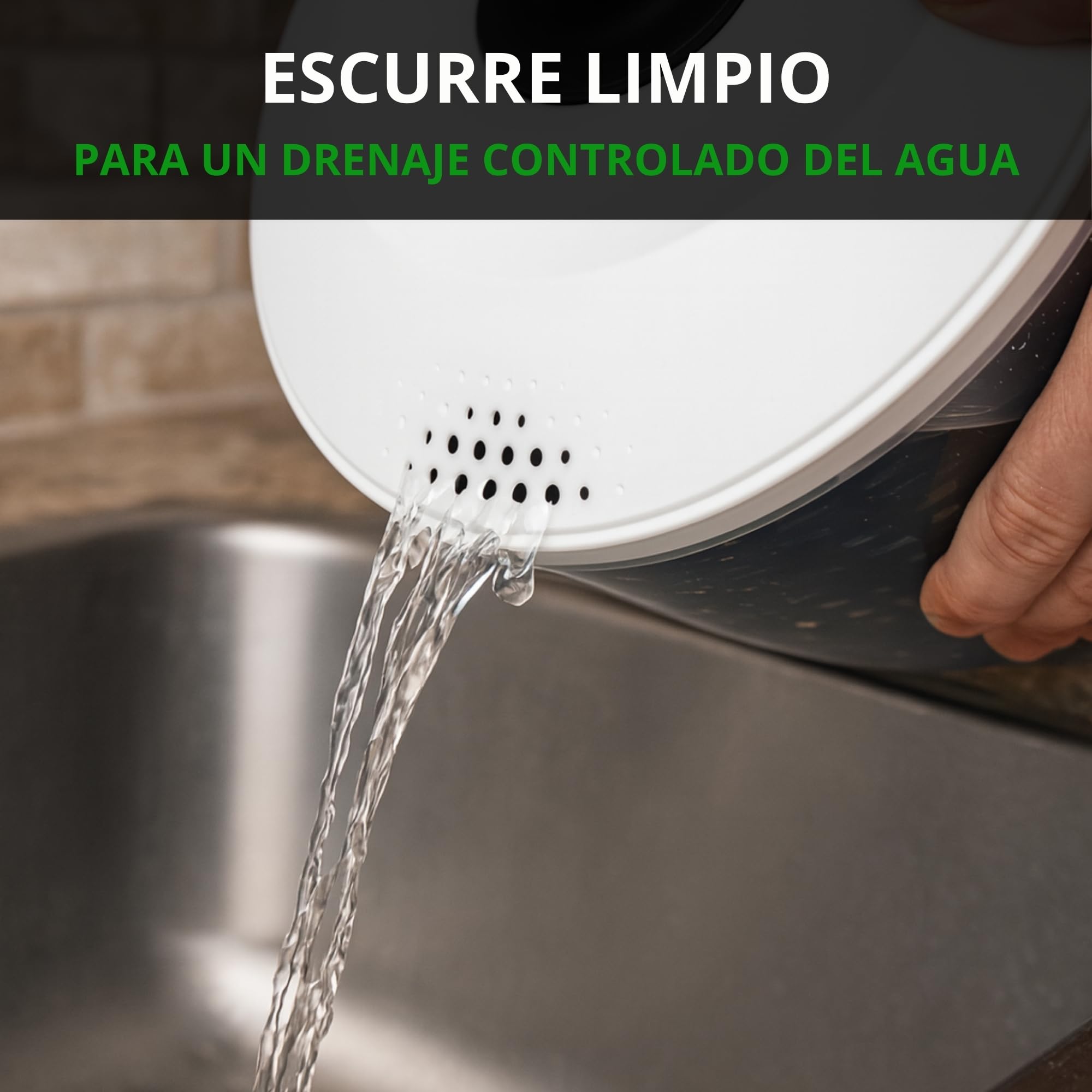Centrifugadora de ensalada Premium 5 L – 60 días sin riesgo – 2 en 1 antideslizante: centrifugadora + bol – Ø 24,5 cm – libre de BPA – lavavajillas – para secar ensalada/lechuga – eBook incluido