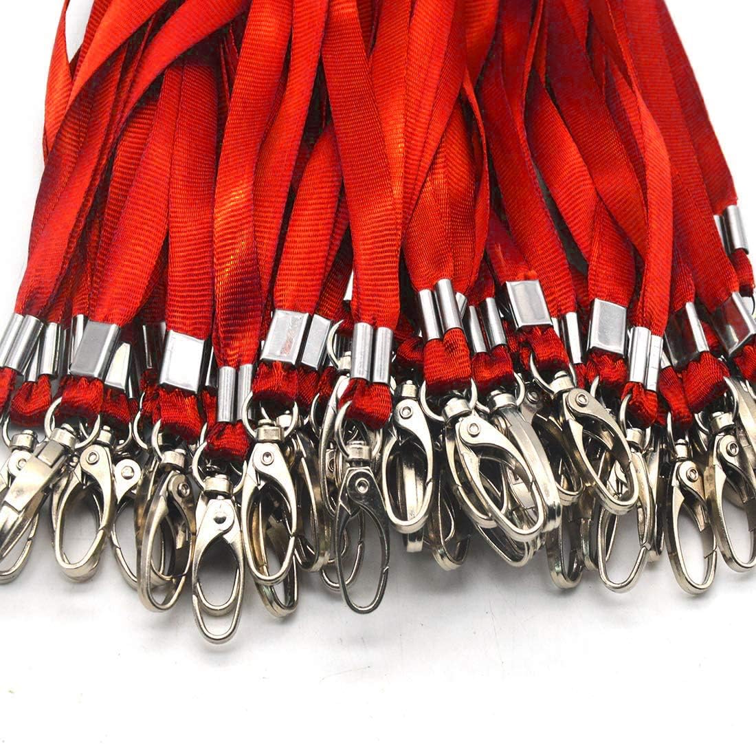 Bird Fiy Red Lanyards 50Pcs Nylon Bulk Lanyard for Id Badges,Badge Lanyards Swivel Hooks Clips Great for Name Tags Badge (50PCS, Red) - Image 3
