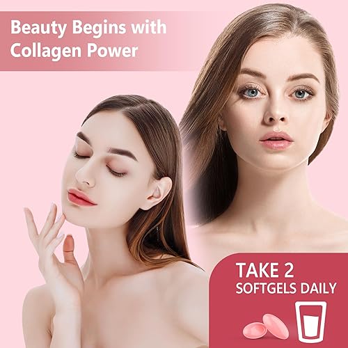 Miniatura 5 de Paquete de 2 píldoras de péptidos de colágeno liposomal para mujeres, 2000 mg, colágeno hidrolizado múltiple tipo I, II, III, V, X con 2500 mcg de