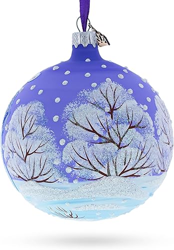 Miniatura 3 de Arctic Wonders Three Polar Bears - Adorno navideño de bola de vidrio soplado de 4 pulgadas