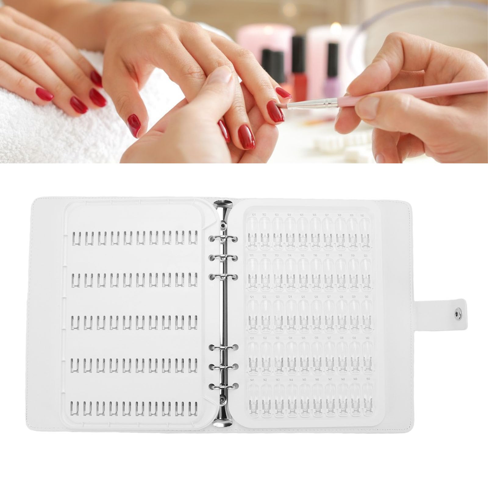 Sonew Libro de Exhibición de Colores de Uñas de 150 Piezas, Tarjetero de Esmalte de Uñas Extraíble No Magnético con Diseño Desmontable, para Organización de Salones de Belleza y C
