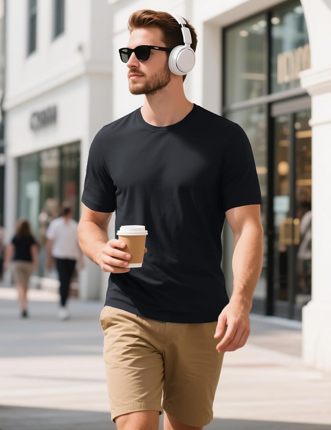 MAGCOMSEN Men's T-Shirts Short Sleeve Cotton Crew Neck Soft Breathable T Shirts Casual Plain Classic Summer Tees - Image 4