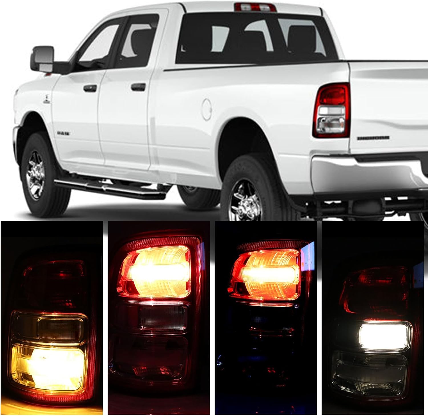Tail Lights Red Bezel Compatible With 2019-2023 Dodge Ram 2500 Left Driver Side Replace:68361715AD