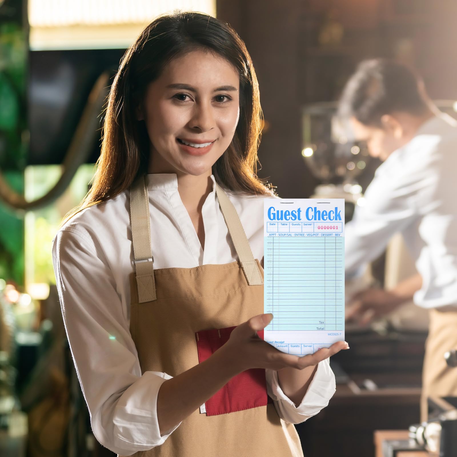 Paquete de 100 cuadernos de invitados para servidores a granel, bloc de notas de papel para camareros, accesorios, libro de recibos de comida para restaurantes, bares, 50 hojas por bloc, total 5000