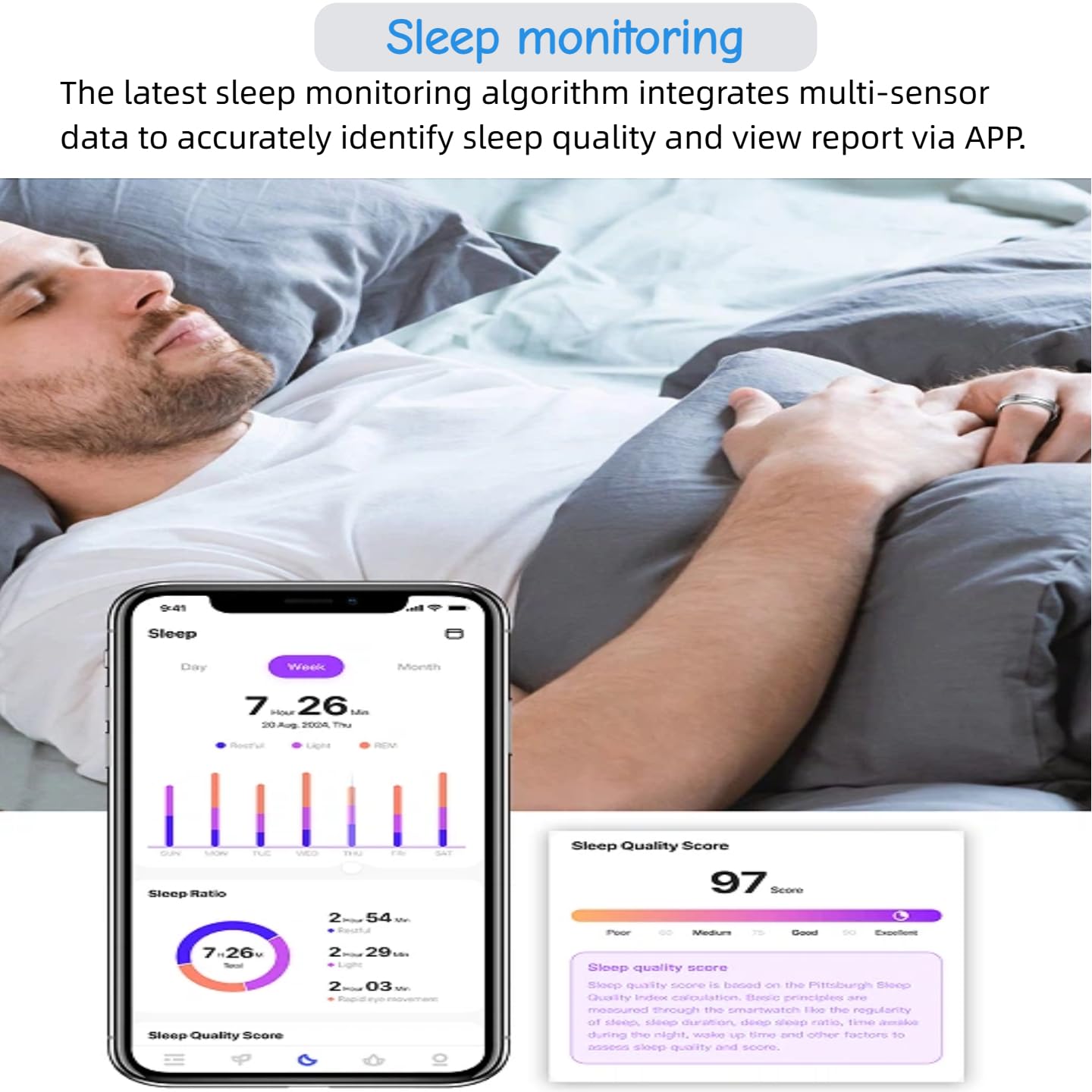 Smart Ring con app esclusiva (senza abbonamento) e Bluetooth 5.1, ricarica magnetica batteria da 18 mAh, monitoraggio fitness e salute 24/7 (frequenza cardiaca, ossigeno nel sangue