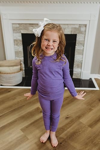 Miniatura 5 de City Threads Conjunto de ropa interior térmica para niñas, capa base de algodón suave y transpirable, fabricado en Estados Unidos