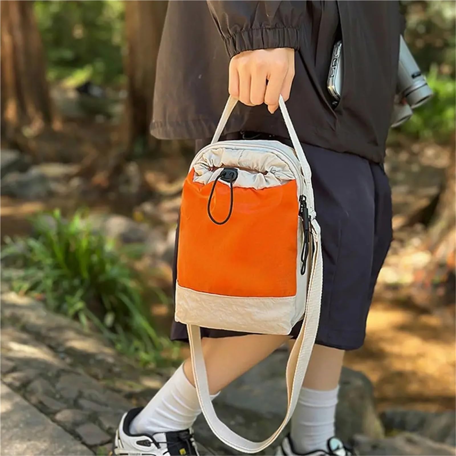 Flaschentasche Umhängetasche mit Kordelzug for Wasserflaschen | Leichte, tragbare Becherhülle aus Nylon, verstellbare, vielseitige Handytasche