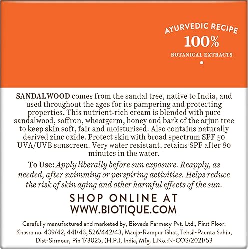 Miniatura 2 de Biotique Crema solar facial y corporal de sándalo 50 Gm