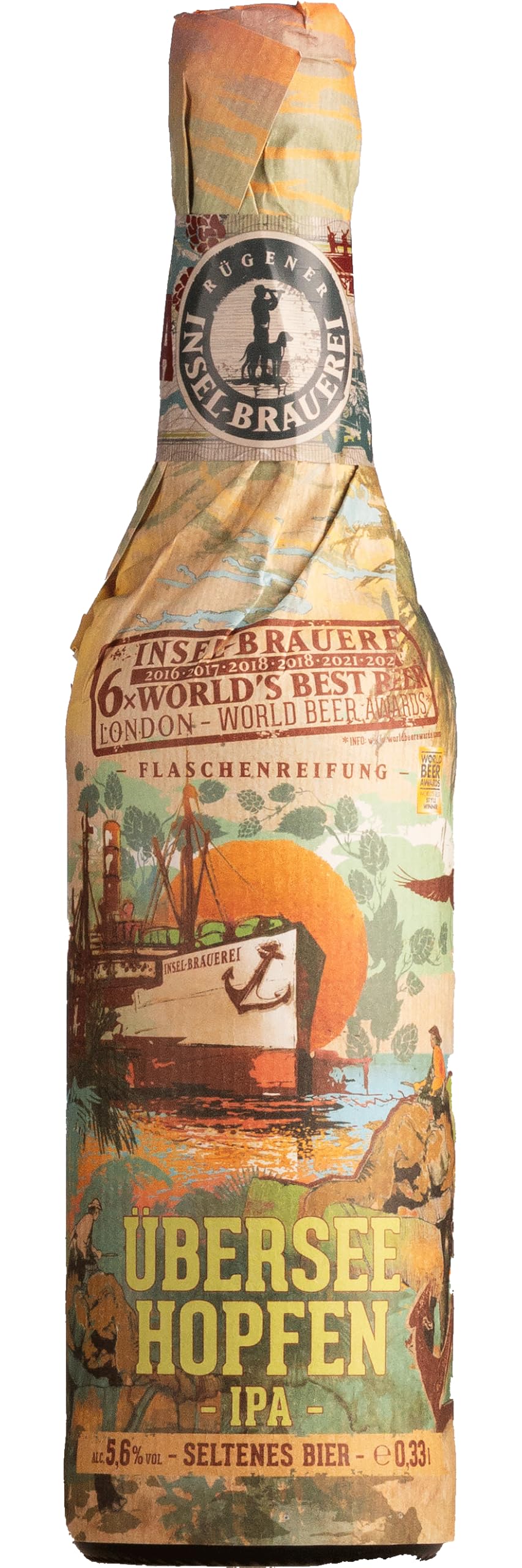 Insel-Brauerei #Überseehopfen IPA - fruchtig-herbes India Pale Ale von Rügen - ausgezeichnetes Craftbeer aus Norddeutschland - Testsieger Stiftung Warentest! (6 x 0,33 l)