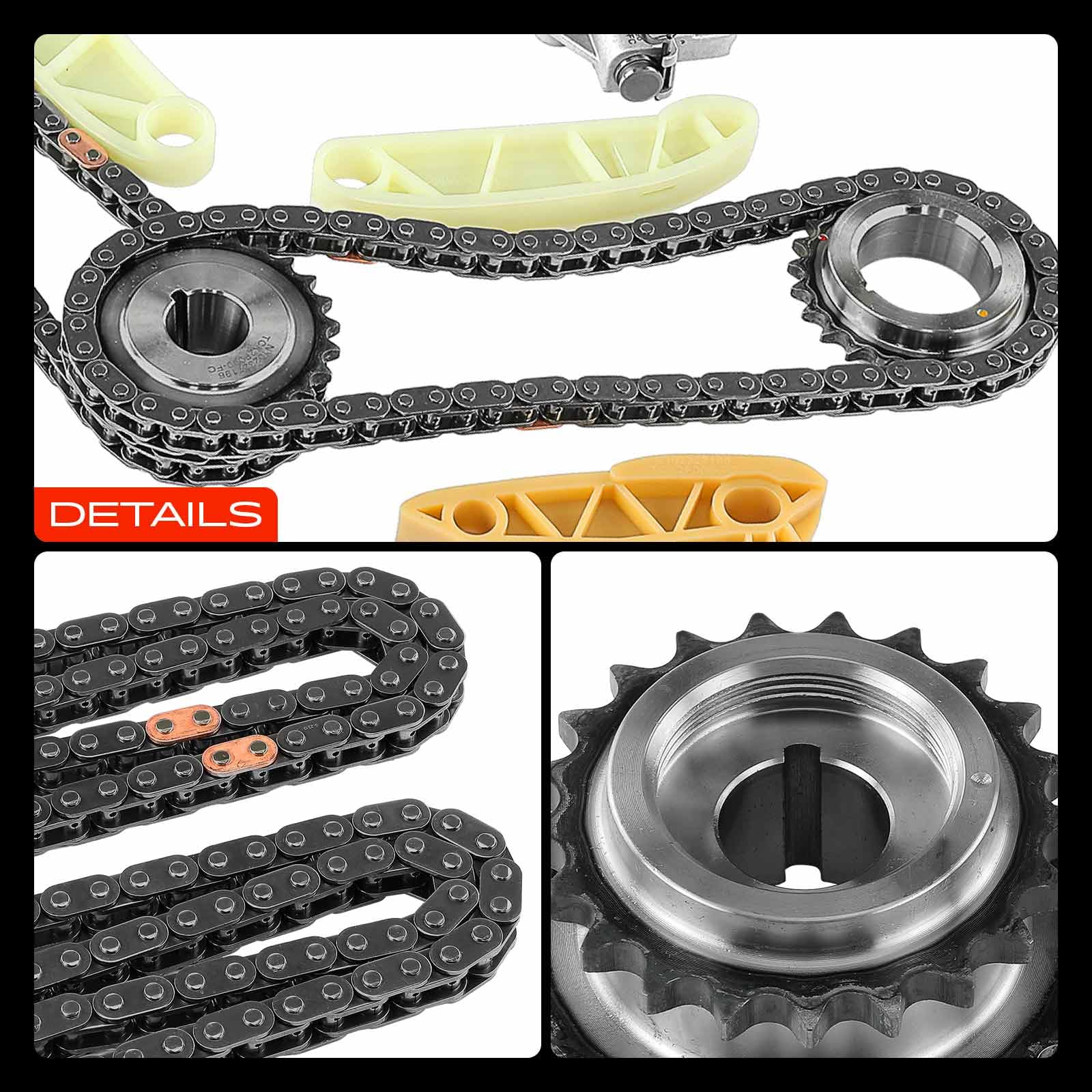 Frankberg Kit de cadena de distribución cadena de distribución diésel | 2F000; Compatible con: Aguijón CK, Santa Fe II CM, Grandeza HG, Sorento III UM, Santa Fe III DM DMA, Sorento II XM