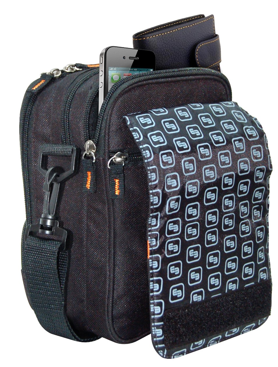 Elite Bags, Sac à bandoulière isotherme, Mod. Fit's, Pour personnes diabétiques, Noir et orange