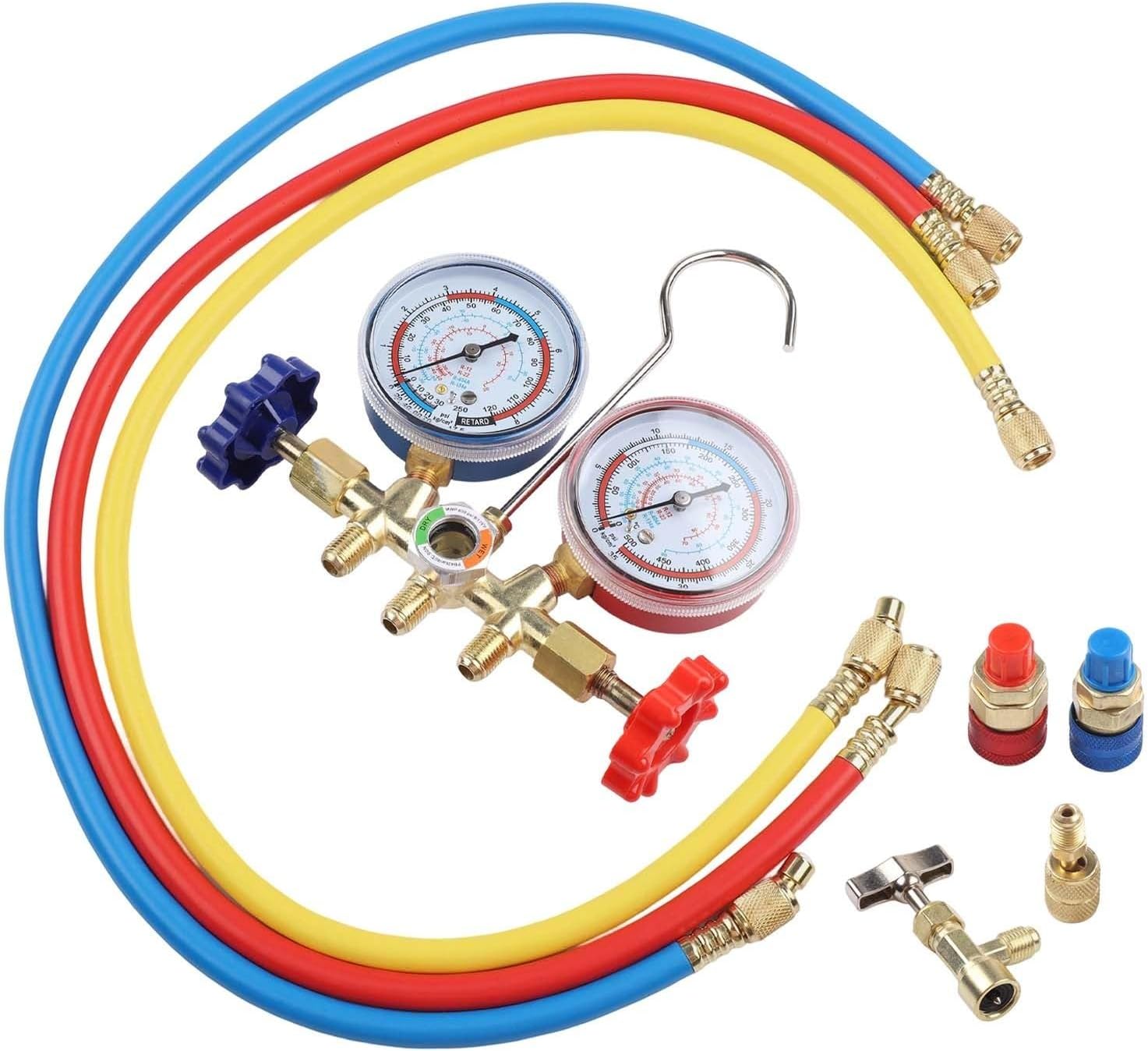 Minhe Air Conditioning Tool Kit With 3 Auto Connectors, 6 Connectors, And A Hook(A)