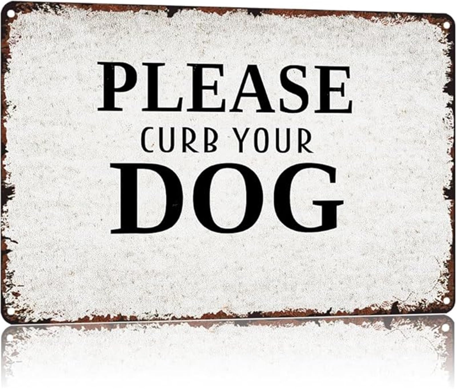 NWPNLXEA Funny Community Sign Metal Tin Vintage Curb Your Dog Humor for Building Entrance 8 X 12 in