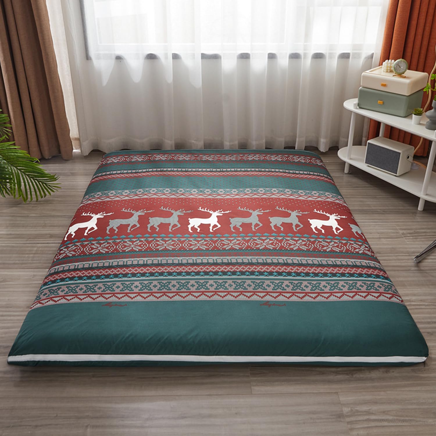 Funda de futón japonés Queen 90x200 con cremallera lavable de algodón para dormitorio