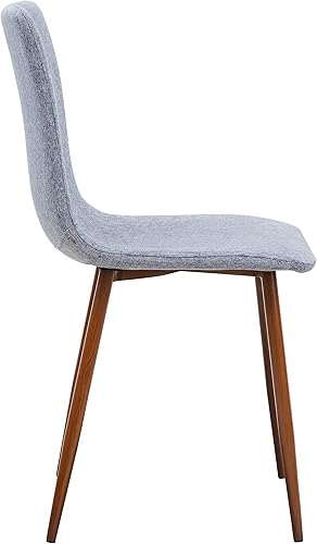 Miniatura 7 de Wonder Comfort Juego de 4 con patas de metal, sillas de comedor sin brazos de tela, asiento lateral, respaldo gris, gris