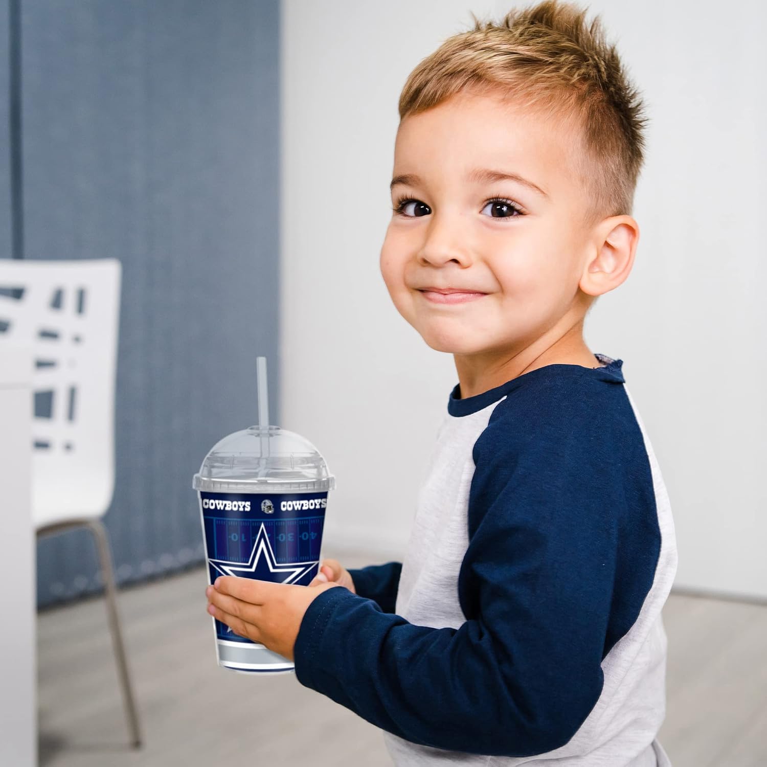 NFL Football 12oz Team Color Laser Engraved Youth Plastic Tumbler for NFL Fans - Image 4