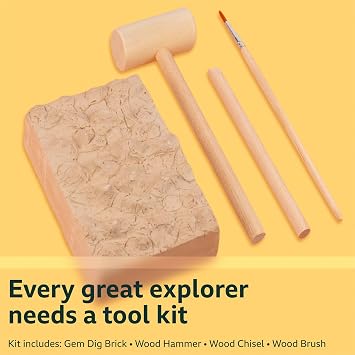 BBC Earth Excavate & Discover Gemstone Dig, Dig Up 9 Real Gemstones & Make Keychains, Rock Digging Excavation Kit, STEM Learning Kit, Kids Science Kit, Great 6 Year Old Boy Birthday Gift, Amazon Kids