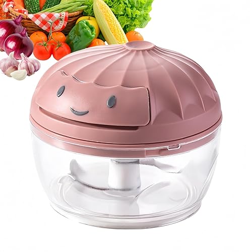 Miniatura 10 de Procesador manual de alimentos, picador de verduras, mini cortador de ajo con cuerda de mano, cortador de cebolla para verduras, jengibre, frutas,