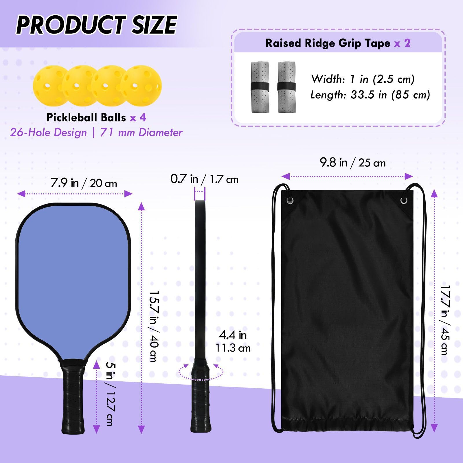 Paleta de pickleball de carbono con textura de color liso azul roya