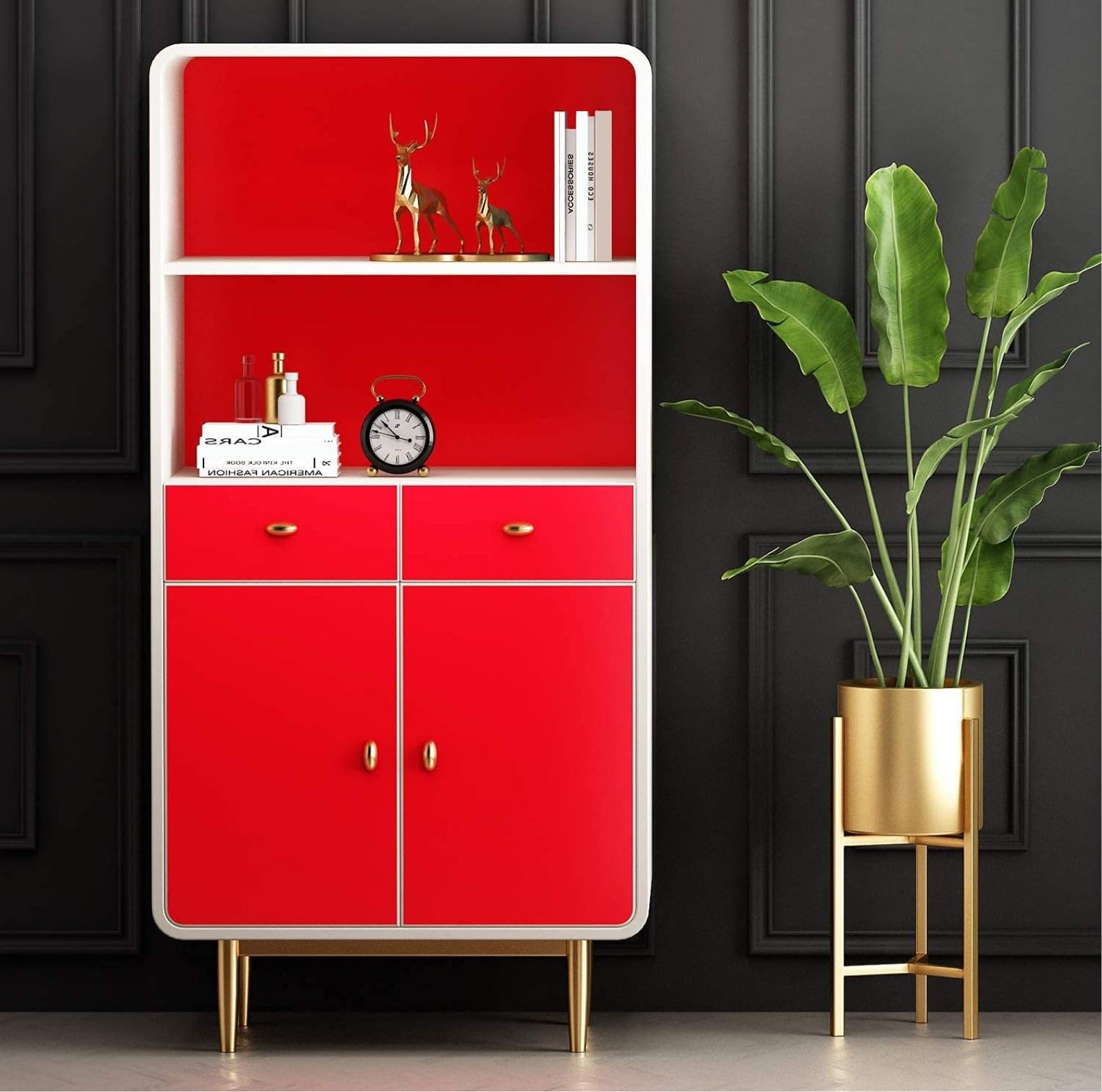ERATO Vinyl Matte Kicthen Cabinets Wallpaper Self Adhesive Removable Wallpaper (24"x240" Inch, Red Matte) 2