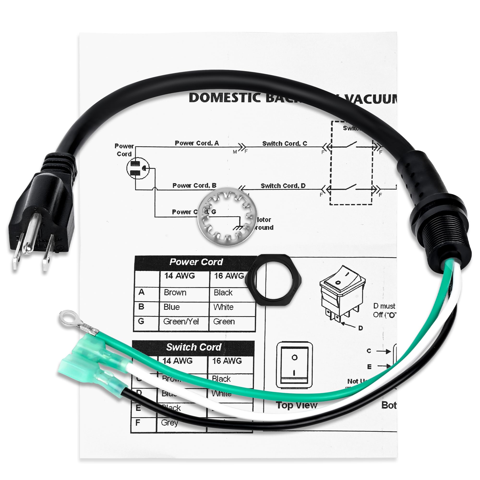 100641 Power Cord Replacement for ProTeam Backpack Vacuums