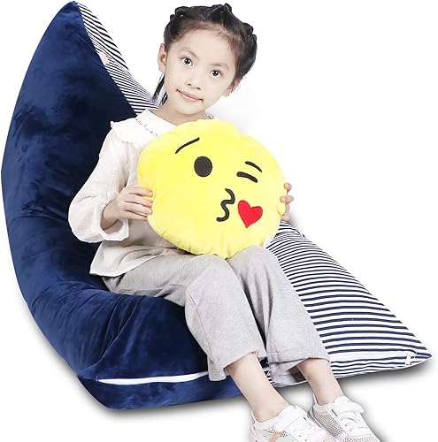 Miniatura 30 de LOLOMLO Funda para puf de almacenamiento de animales de peluche, terciopelo rosa, organizador de asiento para niños, adolescentes y adultos, sofá