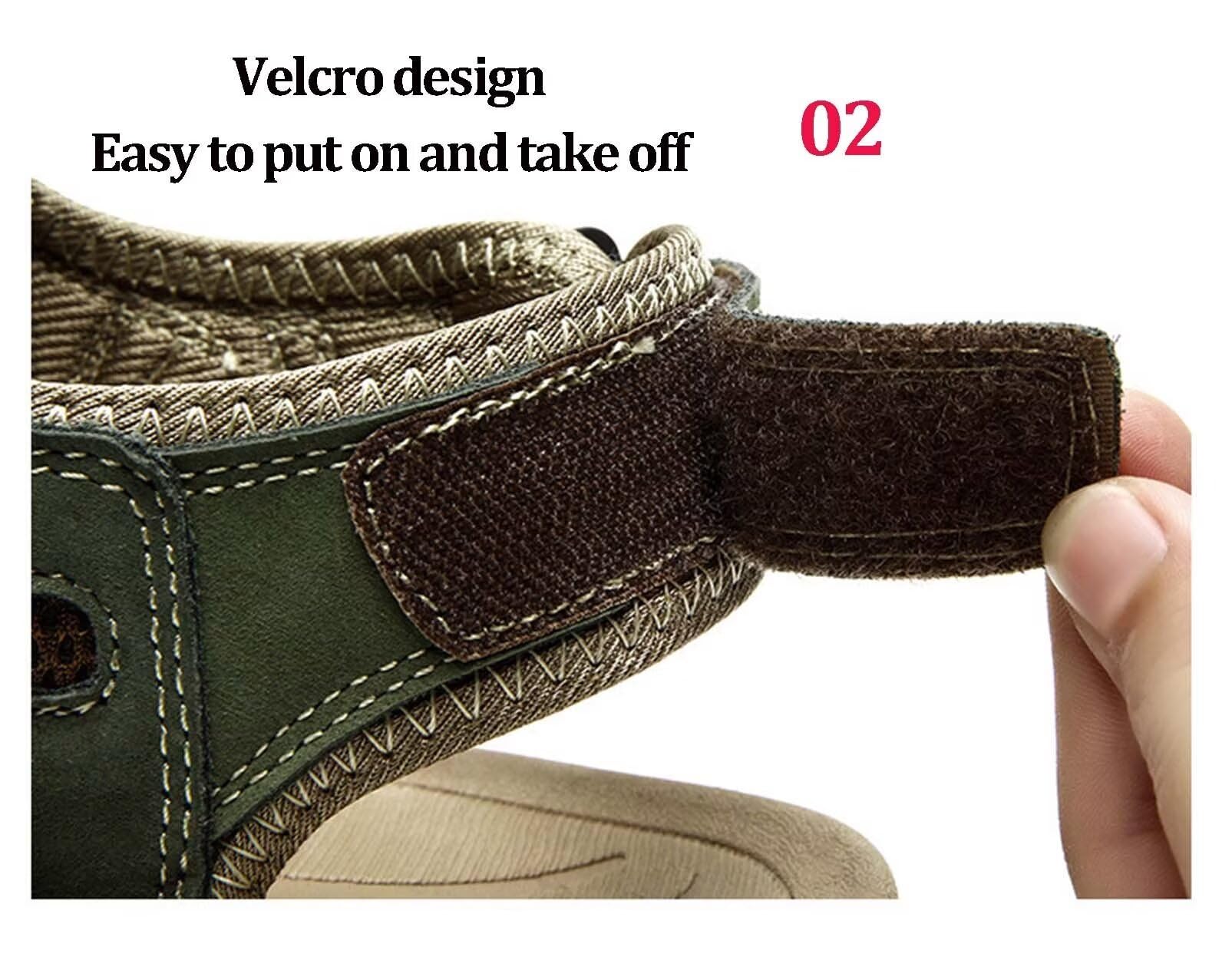 Rivccku Sandali Estivi Uomo Esterni PelleTraspirante Sandali Sportivi Scarpe da Trekking Passeggiata Fisherman Casual Sneakers Antiscivolo