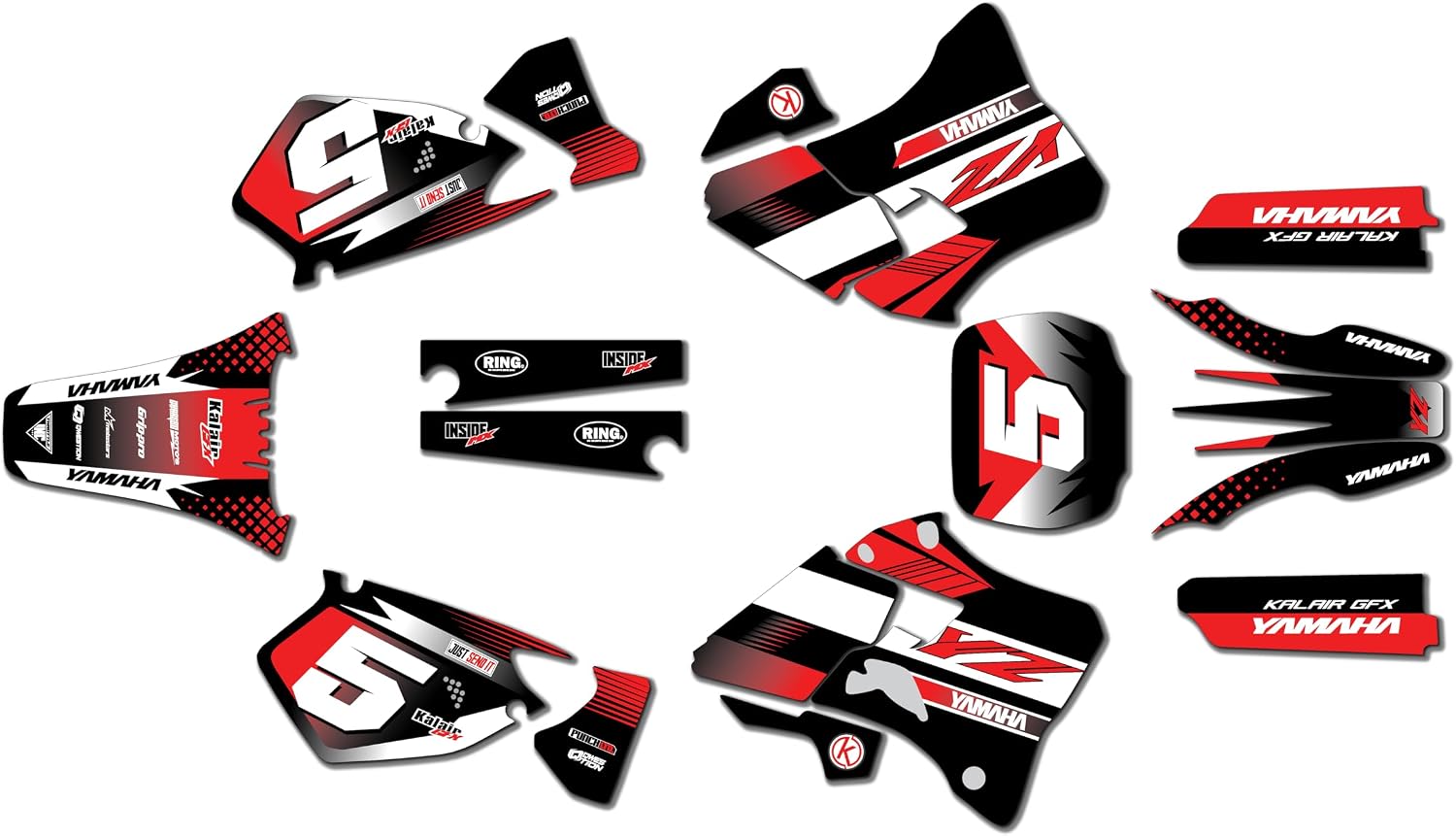 Graphics Kit for Yamaha YZ125 and YZ250 (1996-2001) TURBO Series Blue 9 Mil - Easy Go - Dirt pit bike motorcycle sticker, dirtbike racing decal motocross accessories no-plastics