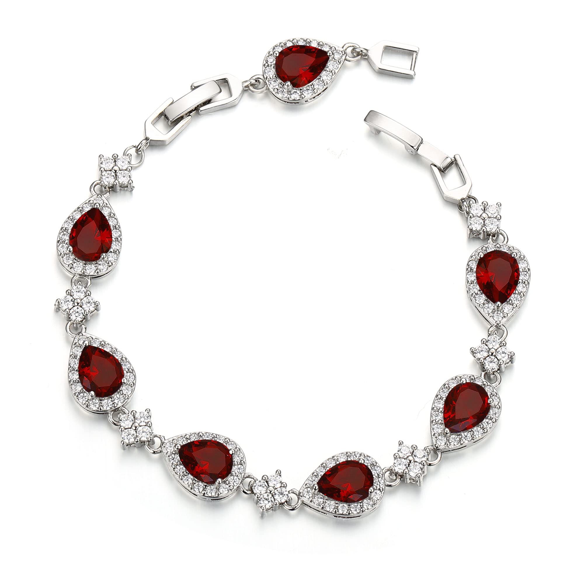 EVER FAITH Wedding Bridal Bracelets for Brides Bridesmaids, Gorgeous Cubic Zirconia Classic Teardrop Tennis Braceletss for Women Jewelry