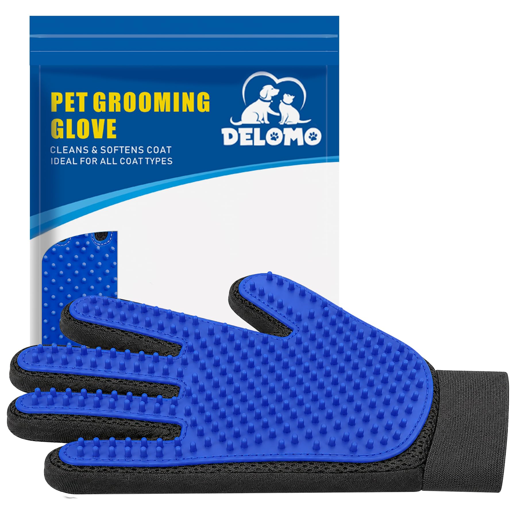 Haustier Handschuh Sanfte Fellpflegehandschuh Effizienter Handschuh Massagehandschuh mit verbessertem Fünf-Finger-Design–perfekt für Hunde und Katzen