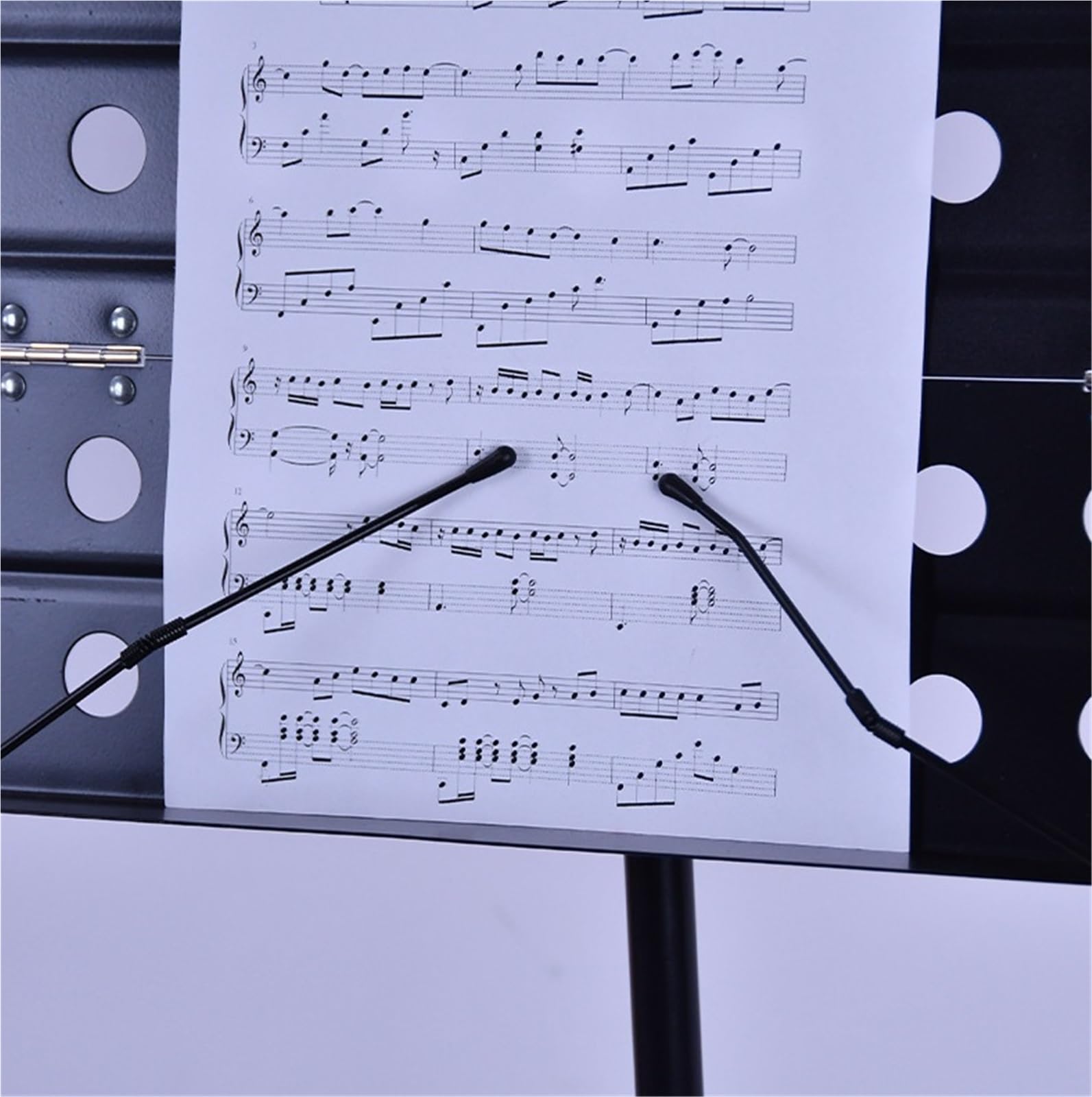 Zusammenklappbarer tragbarer Notenständer, Tragbarer Notenständer, höhenverstellbar von 80–153 cm, Schwarz for Band- und Outdoor-Auftritte