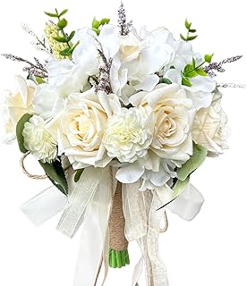 Wedding Bouquets for Bride Bridesmaid,Large Big Bridal Bouquet White Cha...