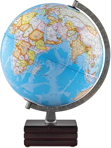 Waypoint Geographic Aviator Plus Globe, globo de mundo de estilo océano azul de 12 pulgadas, globo de referencia actualizado para decoración del